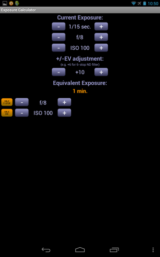 Exposure Calculator Screenshot